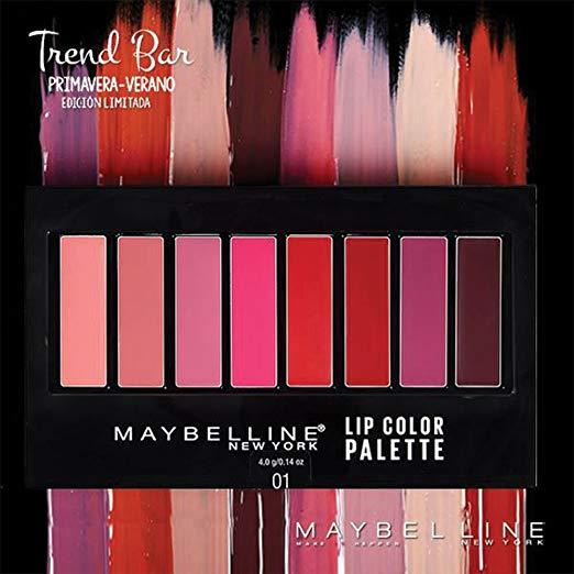 پالت رژلب 8 رنگ میبلین کدMaybelline 01