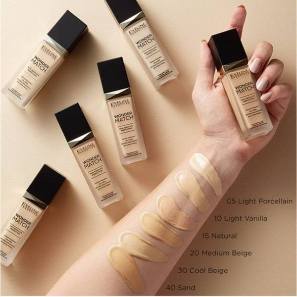 کرم پودر واندر مچ اولاین مناسب پوست مختلط و چرب رنگ 12light natural