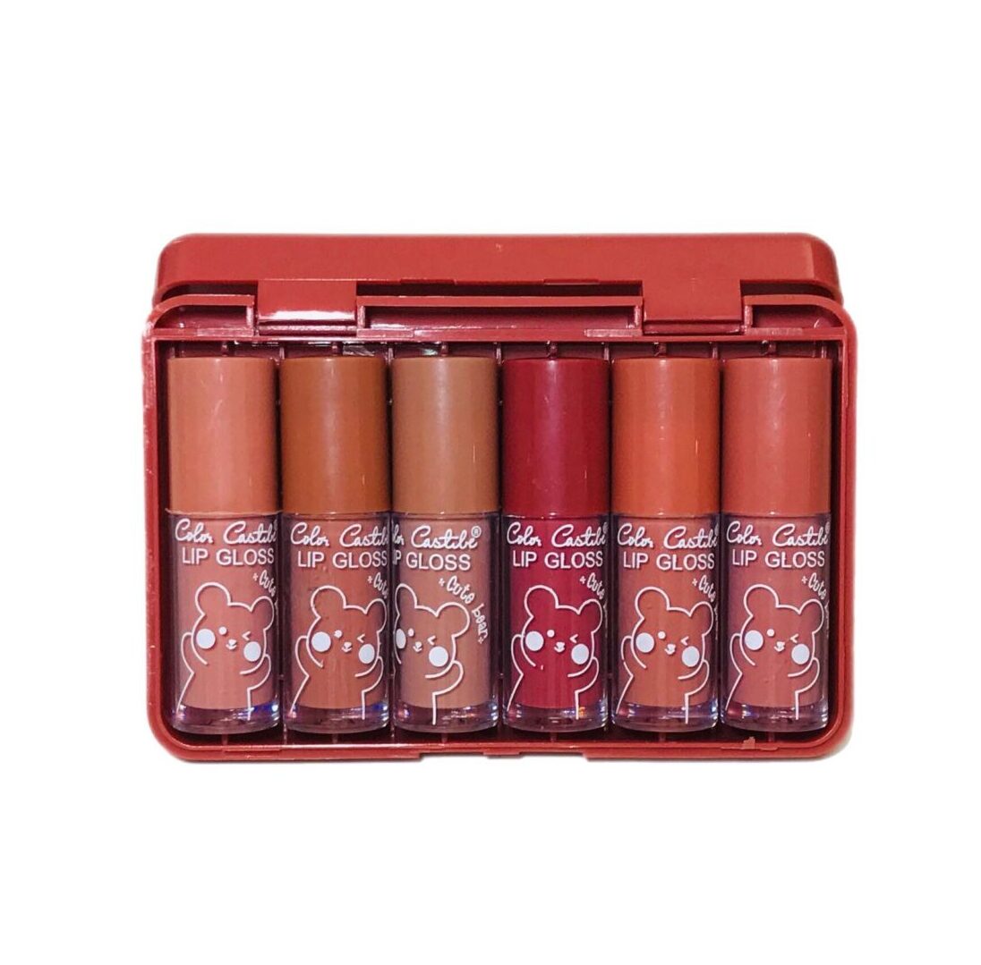 پک رژلب مایع 6 تایی خرسی color castle