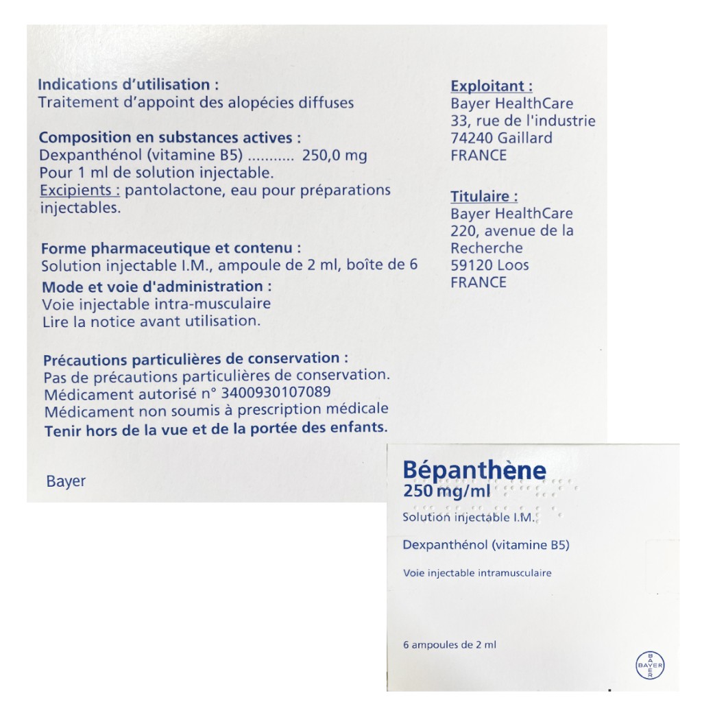 آمپول بیوتین بپانتن بایر آلمان Biotine Bepanthene Bayer