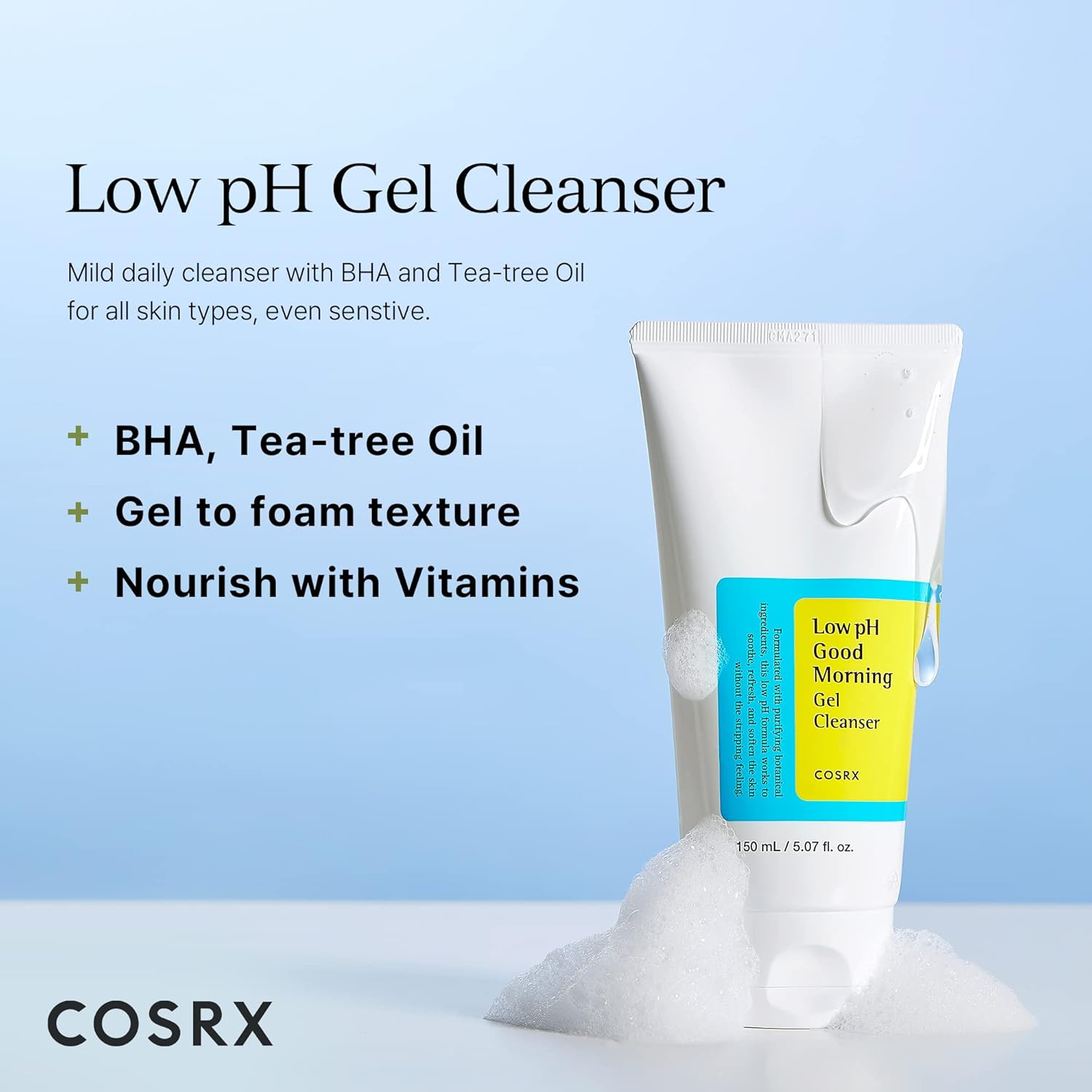 ژل شستشوی صورت گود مورنینگ کوزارکس COSRX Low pH Good Morning Gel Cleanser 150ml