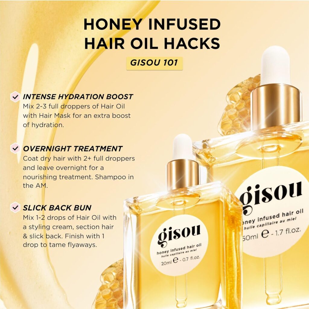 روغن موی گیسو 20 میل Gisou Hair Oil Honey Infused