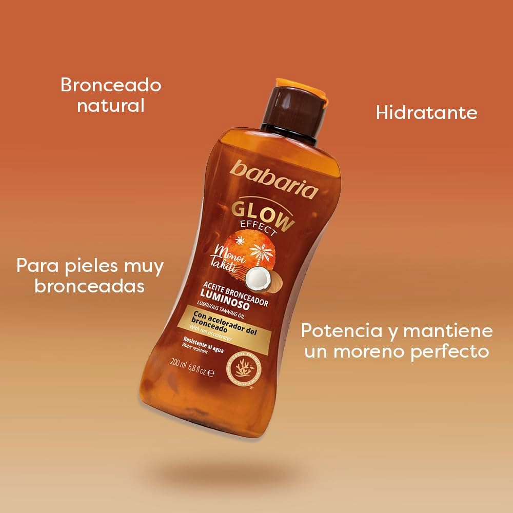روغن برنزه کننده باباریا مدل Glow Effect حجم 200 میل