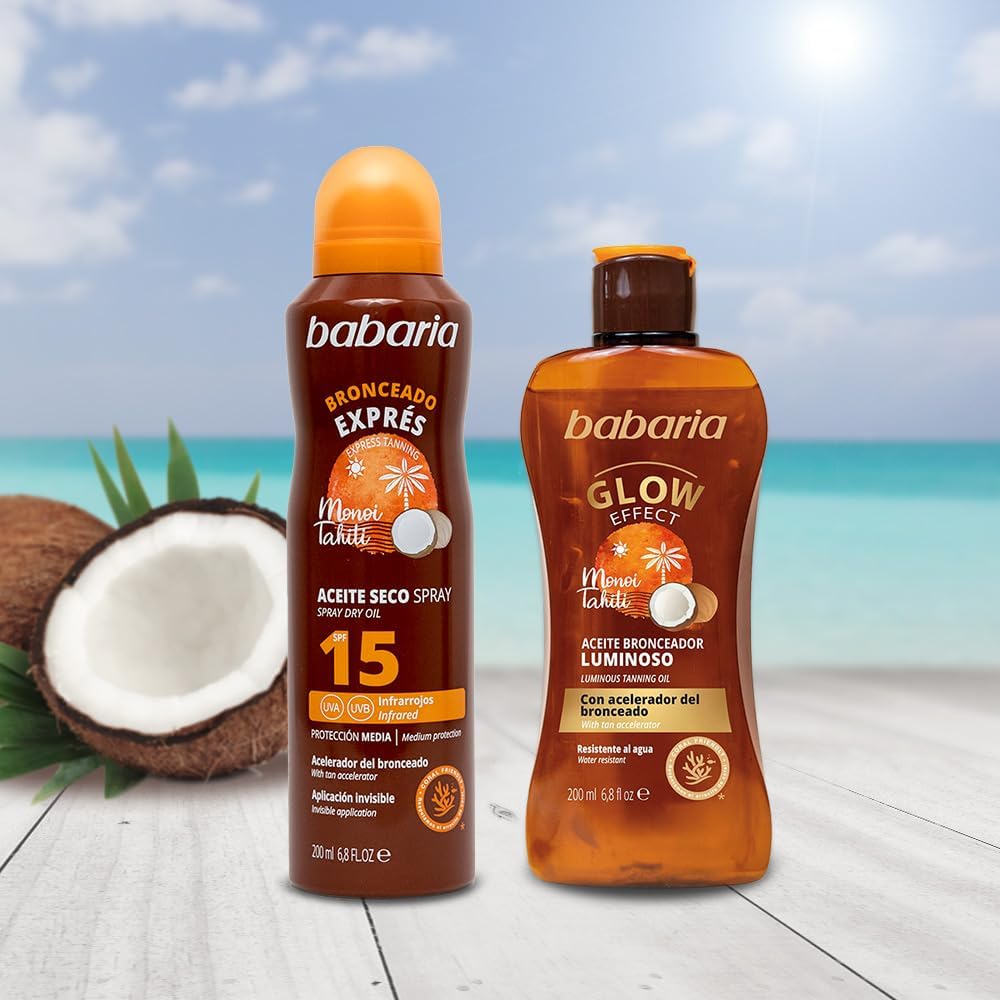 روغن برنزه کننده باباریا مدل Glow Effect حجم 200 میل