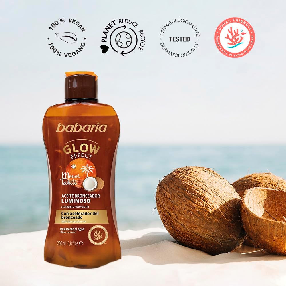 روغن برنزه کننده باباریا مدل Glow Effect حجم 200 میل
